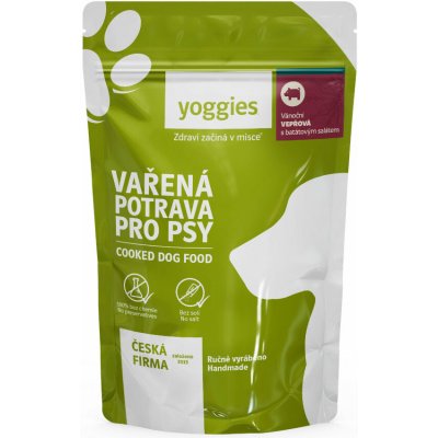 Yoggies Vánoční vařená potrava vepřová s batátovým salátem 650 g – Zboží Mobilmania
