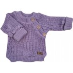 Kazum Pletený svetřík pro miminko s knoflíčky Lovely prodloužené náplety lila