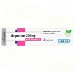 Generica Magnesium 250 mg s vitam. C 250 mg 20 eff.tablet – Hledejceny.cz
