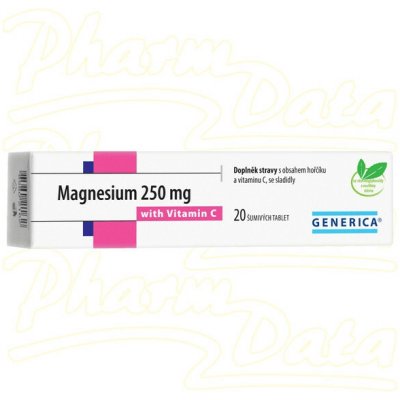 Generica Magnesium 250 mg s vitam. C 250 mg 20 eff.tablet – Hledejceny.cz