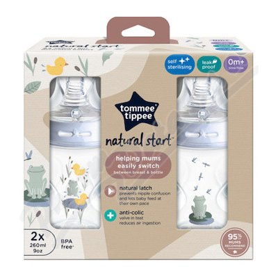 Tommee Tippee Nat.Star. kojenecká lahev Žabička 260 ml 2 ks – Zboží Dáma