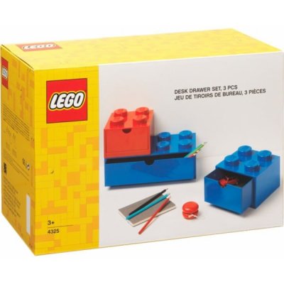 LEGO® stolní box se zásuvkou Multi-Pack 3ks modrá/červená LEGO43250800 – Zboží Dáma