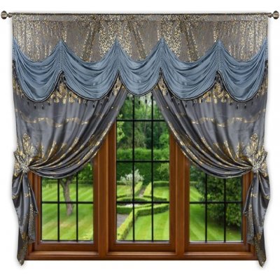 BytoTex Luxusní hotové kusové záclony - Donatella šedá 300x250 cm – Hledejceny.cz