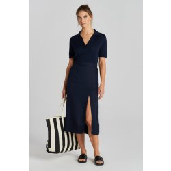 Gant Rel Midi Linen Blend Skirt modrá