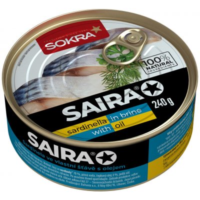 Sokra Saira sardinela ve vlastní šťávě s přídavkem oleje 240 g – Zboží Dáma