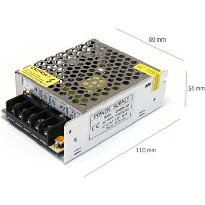 BERGE Napájecí zdroj pro LED pásky 4,2A 50W 12V DC plech 50035 – Zboží Mobilmania