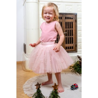 Jsem máma Dětská tylová sukně s perličkami Starorůžová – Sleviste.cz