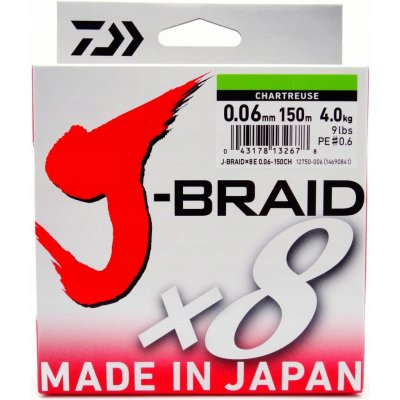 Daiwa šňůra J-BRAID Chartreuse 150m 0,06mm 4kg – Zboží Dáma