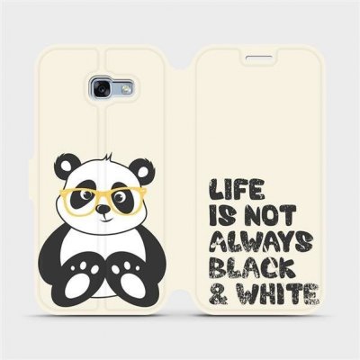 Pouzdro Mobiwear parádní flip Samsung Galaxy A3 2017 - M041S Panda - life is not always black and white