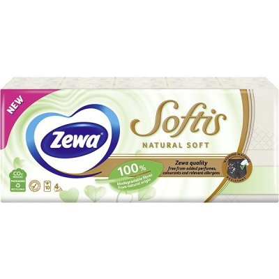 Zewa Softis Natural papírové kapesníčky 4-vrstvé 90 ks – Zboží Dáma