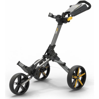 PowaKaddy manuální MICRA Push Cart Gun Metal+Yellow Trim – Hledejceny.cz