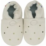 Carozoo kožené capáčky s koženou podrážkou bílé perforované bílá – Zboží Mobilmania