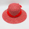 Klobouk Letní dámský klobouk se stuhou P-0006/CER červeno-bílý