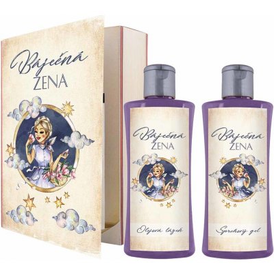 Bohemia Gifts & Cosmetics Báječná žena Levandule sprchový gel 200 ml + olejová lázeň 200 ml dárková sada – Zboží Mobilmania