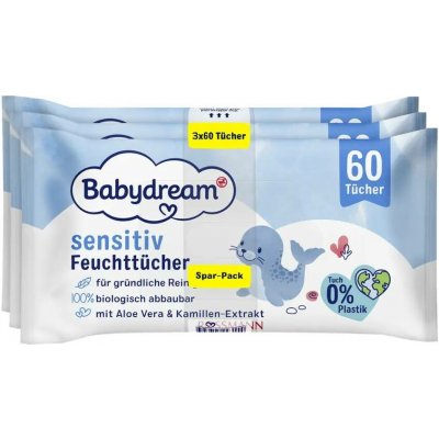 Babydream Vlhčené ubrousky s Aloe vera 180 ks – Sleviste.cz