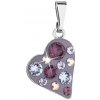 Přívěsky Evolution Group Přívěsek bižuterie se Swarovski krystaly fialové srdce 54027.3 plum