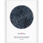 Hvězdná mapa A4 - 21 x 29,7 cm Pololesklý saténový papír – Zboží Mobilmania