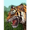Malování podle čísla SMT Malování podle čísel Tygr v trávě