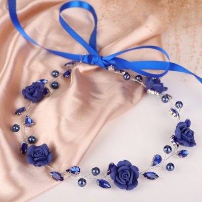 Naishide Jewelry Ozdoba do vlasů Modrá růže – Zboží Dáma