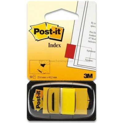 Samolepicí plastové záložky 3M Post-it Index, 43,2 x 25,4 mm, 50 lístků, žluté – Hledejceny.cz