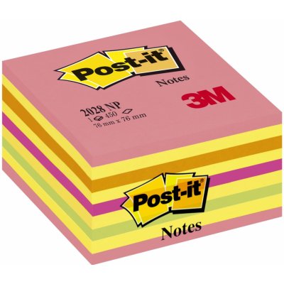 3M Samolepicí bločky Post-it kostky - růžová, žlutá, oranžová, zelená / 450 lístků – Zbozi.Blesk.cz