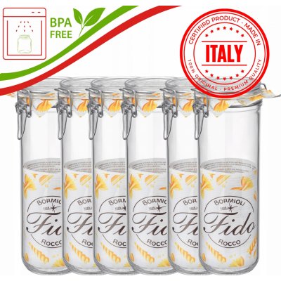 Bormioli Rocco Sklenice s přezkou Fido zavařovací 1460 6ks x 1500ml