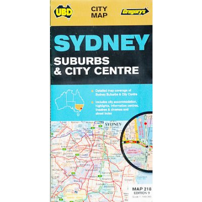 UBD vydavatelství plán Sydney Suburbs + Centre 1:110 t.,1:10 t.,1:1:5 t.