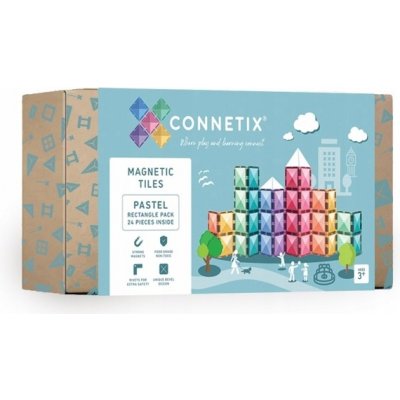 Connetix Tiles 24ks Obdélníky PASTEL