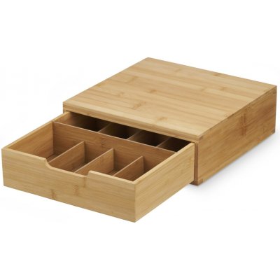 Kinvara Bambusový box na kávové kapsle 8 přihrádek 30 x 30 cm hnědý – Sleviste.cz