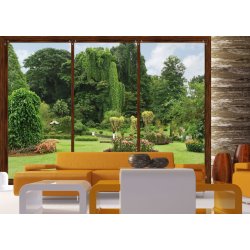 AG design FTS-1314 Papírová fototapeta Window in garden rozměry 360 x 254 cm