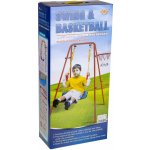 KIK KX7936 kovová houpačka s baketbalovým košem 2v1 modrá – Zboží Dáma