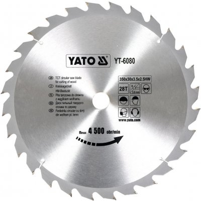 Yato pilový kotouč 350x30mm 28 zubů na dřevo YT-6080 – Zboží Dáma Yato pilový kotouč 350x30mm 28 zubů na dřevo YT-6080 – Zboží Dáma