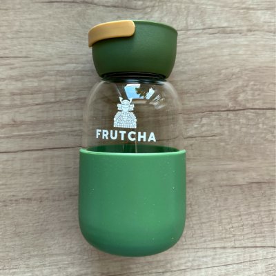 Frutcha lahvička skleněná zelená se žlutým uchem 350ml – Zboží Dáma