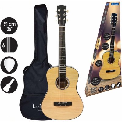Lexibook Dřevěná akustická kytara 36 s taškou – Zboží Mobilmania