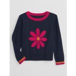 GAP 725398-00 dětský svetr s květinou tmavě modrá – Hledejceny.cz