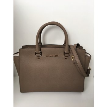 Michael Kors Selma Large Top Zip Satchel Dark Dune