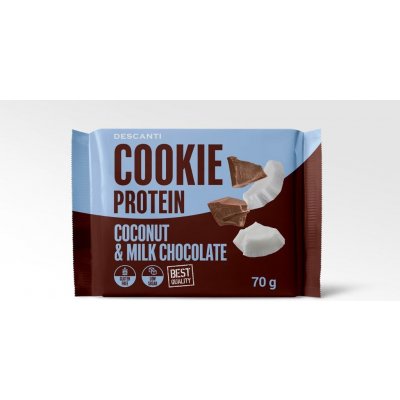 Descanti Cookie Protein Coconut & Milk Chocolate 70 g – Zboží Mobilmania