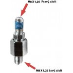 Redukce na zrcátka na motorku, chrom, M8 pravý => M8 levý | Zboží Auto