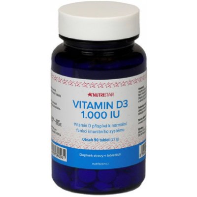 NutriStar Vitamin D3 1000 iu 90 tablet – Zbozi.Blesk.cz