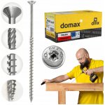 TESAŘSKÉ VRUTY DO DŘEVA 6,0x300 KUŽELOVÁ HLAVA TORX 100 Ks DOMAX CS STŘÍBRNÉ – Hledejceny.cz