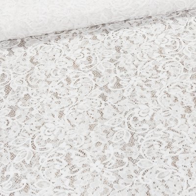 Šatovka / krajka LILI 1 elastická, bílá, š.150cm (látka v metráži) – Hledejceny.cz