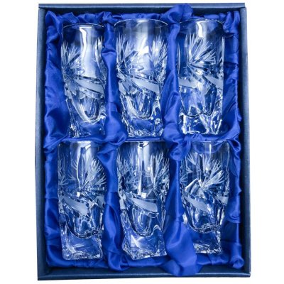 Crystalite Bohemia Bohemia Crystal Broušené sklenice na likér destiláty panák Quadro brus Kometa 6 x 50 ml – Zboží Dáma