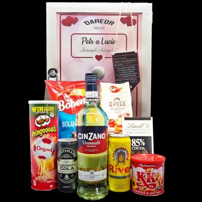 Trezor dárková bedna s potiskem Cinzano Vermouth Bianco a dobroty – Zboží Mobilmania