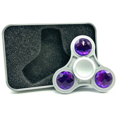 Stříbrný fidget spinner HQ fialový diamant – Zboží Mobilmania