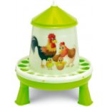GAUN plastové krmítko s nožičkami zelené Šťastné slepice 4 kg 11368 – Zboží Mobilmania