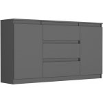 Framire Komoda se zásuvkami a skříňkami, barva antracit, 140 x 40 x 76 cm Modern (R140S3) – Hledejceny.cz