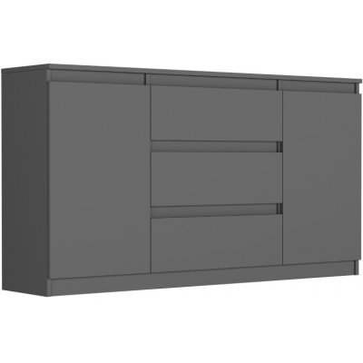 Framire Komoda se zásuvkami a skříňkami, barva antracit, 140 x 40 x 76 cm Modern (R140S3) – Hledejceny.cz