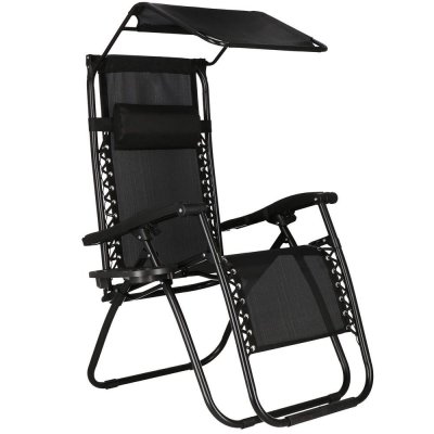 Zahradní polohovací křeslo SPRINGOS ZERO GRAVITY černé – Zboží Mobilmania
