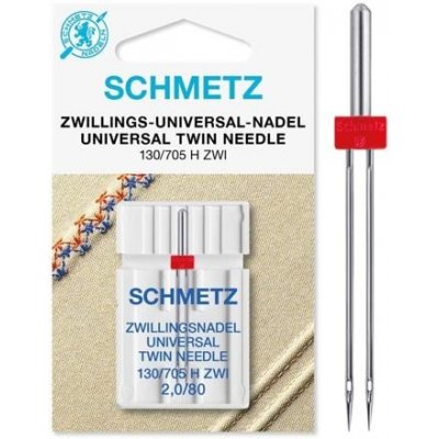 Schmetz dvojjehla 130/705 H univerzal, rozpich 2mm/80 – Zboží Dáma