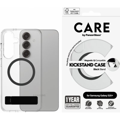 PanzerGlass Care Samsung Galaxy S25+ čirý/černý Kickstand & QI CRRFBKQG37942 – Hledejceny.cz